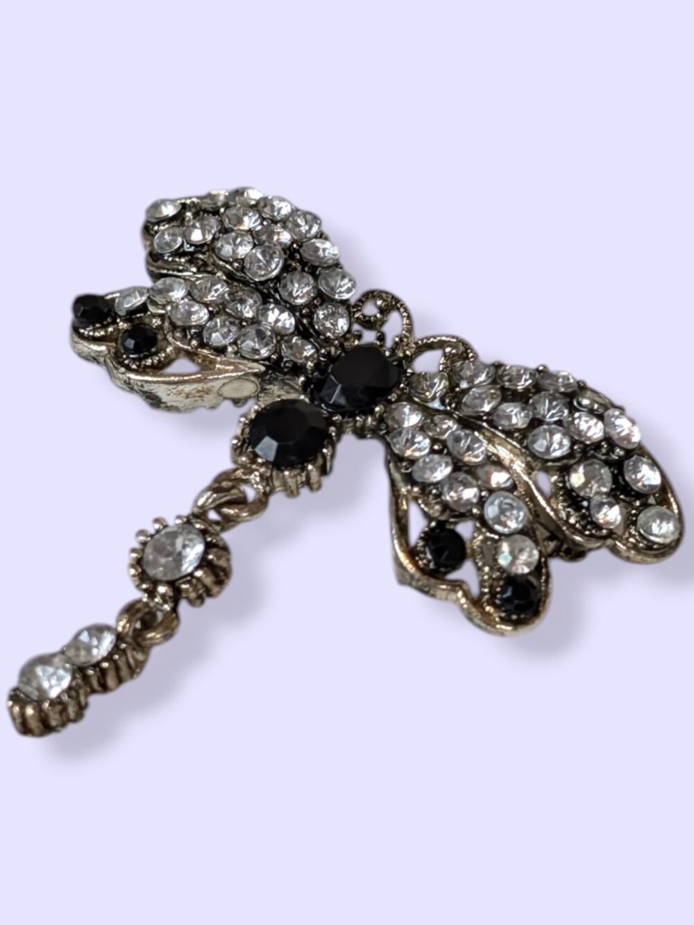 (2/$20) Vintage Rhinestone Dragonfly Brooch